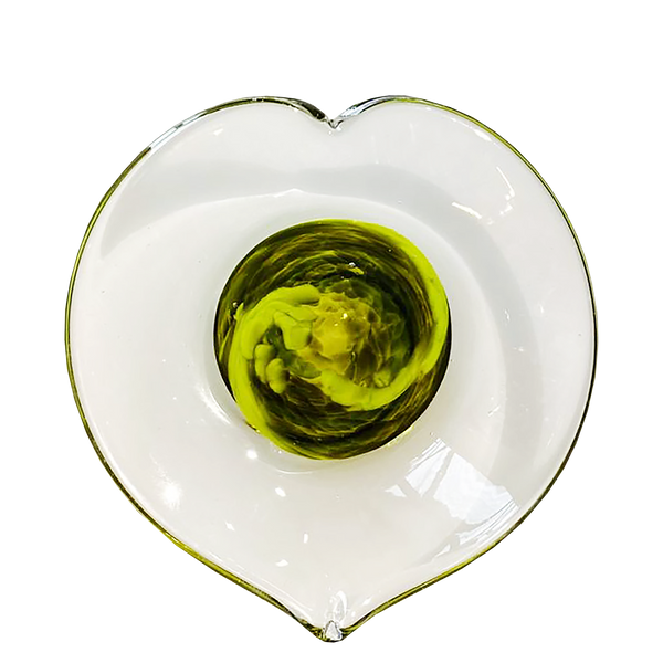 Heart Dish New Zealand Glass Art Art Glass Lava Glass