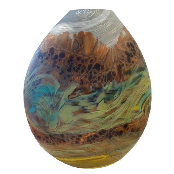 Taupo Tussock Teardrop Large 11054 NZ Glass Art Lava Glass