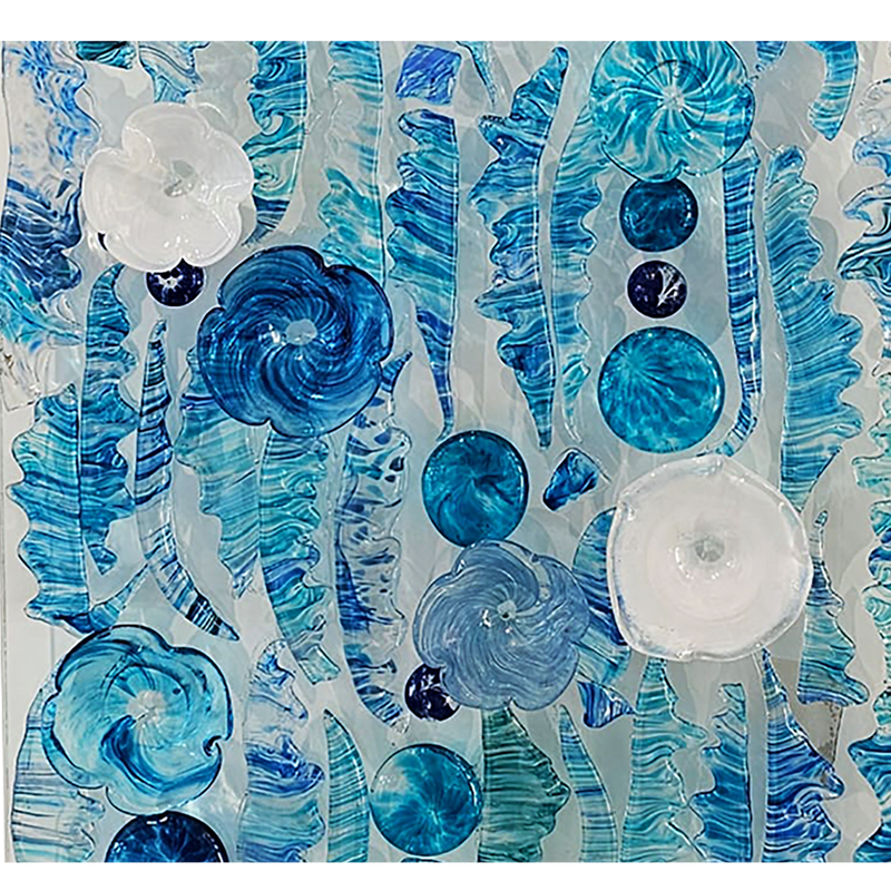 Feather Wall Art Panel Blue Large