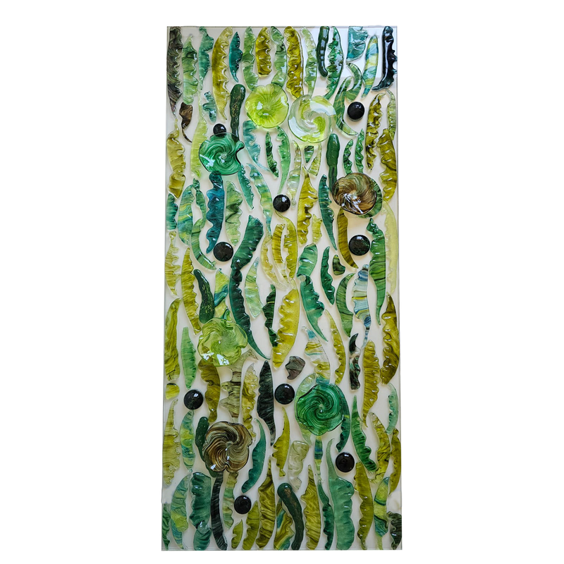 Feather Wall Art Panel Green Large