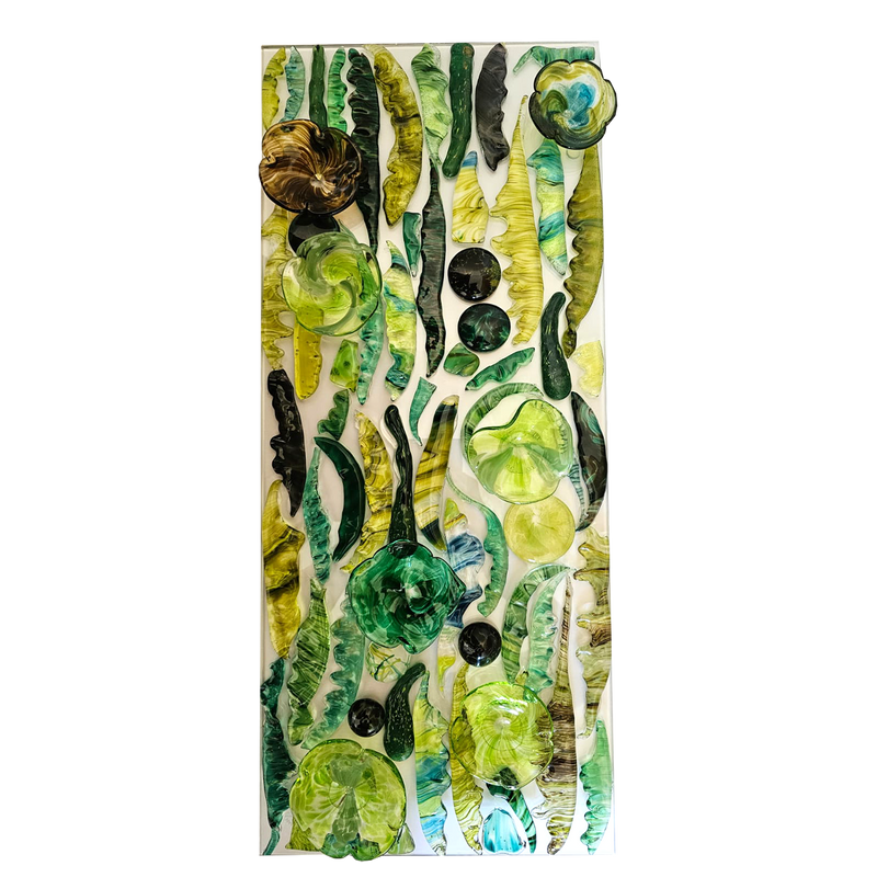 Feather Wall Art Panel Green Medium