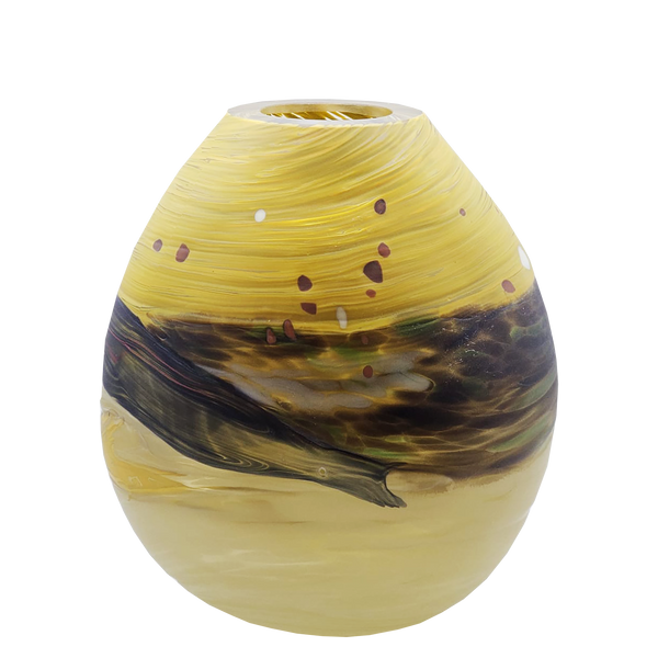 Rita Angus Inspired Mustard Sky Landscape Vase